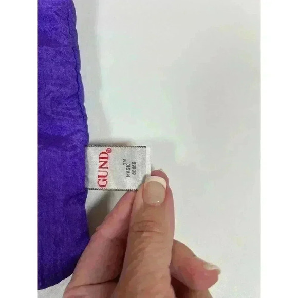 GUND PURPLE HALLOWEEN TRICK OR TREAT FABRIC BAG SACK BLACK CAT MAGIC - Picture 3 of 6